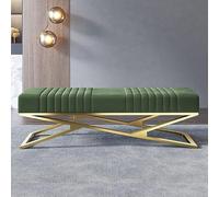 Panca imbottita - comoda scarpiera da ingresso con base dorata, moderna panca per divano per camera da letto o soggiorno, elegante soluzione per sedute di fine letto