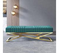 Panca imbottita - comoda scarpiera da ingresso con base dorata, moderna panca per divano per camera da letto o soggiorno, elegante soluzione per sedute di fine letto