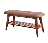 Panca imbottita con scarpiera in cotone e lino, in legno massello, morbida, da ingresso, scarpiera, per corridoio e soggiorno, moderna, 90 x 30 x 45 cm (rustica 90 x 30 x 45 cm)