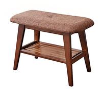 Panca imbottita con scarpiera in cotone e lino, in legno massello, morbida, da ingresso, scarpiera, per corridoio e soggiorno, moderna, 90 x 30 x 45 cm (35 x 12 x 18 pollici) (60 x 30 x 45 cm)