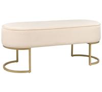 Beliani Panca imbottita beige chiaro con gambe in metallo dorato