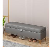 Panca imbottita in ecopelle per camera da letto, ingresso e soggiorno, grigio scuro, 120 x 40 cm, elegante soluzione per sedersi ai piedi del letto e del corridoio