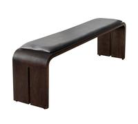 Panca imbottita in legno massello, 120 cm, con spazio extra large per camera da letto, ingresso, cucina, resistente scarpiera e seduta per sala da pranzo, marrone 02