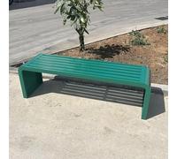 Panca in acciaio zincato per giardino, patio, parco, resistente, per tutte le condizioni atmosferiche, panca in metallo con rivestimento antiruggine, capacità di carico 299,4 kg, verde (99 cm)