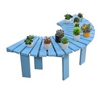 Panca in Legno curvato - Design semicircolare per sedute Interne ed Esterne, Sedia a doghe Senza Schienale, Ideale Come portavasi e Mobile da Giardino