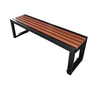 Panca in legno da esterni, resistente alle intemperie, struttura rustica in ghisa, fissata a terra, 120 x 40 x 45 cm, perfetta per patio e cortile