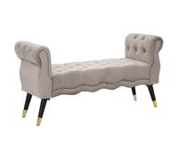 Panca in legno e velluto, Telaio Dorato BENCH PARIS GRIGIO/GOLD Dimensioni 120x40x h 60 cm peso 15 kg rivestimento colore Grigio grigio