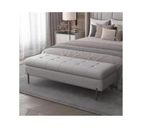 Panca in legno grigio chiaro per camera da letto, poggiapiedi in legno massello, sgabello, ottomana, divano, poggiapiedi, elegante arredamento per la casa