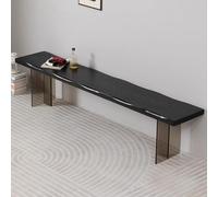Panca in legno massello nero - 150 cm multifunzionale sedile ingresso con gambe in acrilico ispessito, facile da montare tavolo da pranzo e tavolino da caffè per uso interno
