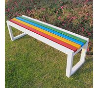 Panca in legno per esterni con struttura in metallo, sedile a doghe resistenti per portico, terrazza, parco, cortile, ingresso, sentiero