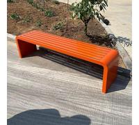 Panca in metallo arancione per tutte le condizioni atmosferiche per giardino, patio, parco, veranda, balcone, panca in acciaio zincato resistente con rivestimento antiruggine, capacità di carico 299,4