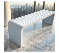 Panca in metallo per esterni, per 2-3 persone, resistente alle intemperie, 100/120/150/180 cm, elegante panca da giardino bianca, 150 x 40 x 45 cm, perfetta per terrazze.