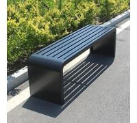 Panca in metallo resistente per tutte le condizioni atmosferiche, per giardino, patio, parco, veranda, balcone, in acciaio zincato, con rivestimento antiruggine, capacità di carico 299,4 kg, nero (100