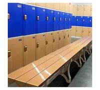 Panca lunga impermeabile in plastica ABS per spogliatoi, piscine e palestre, sgabello da seduto per spogliatoi e spogliatoi, lunghezza 150 cm, confezione da 2 (marrone)