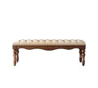 Panca moderna americana leggera di lusso in legno massello poggiapiedi & ottomano per camera da letto principale semplice design pastorale retrò elegante comodino sgabello per divano e decorazione