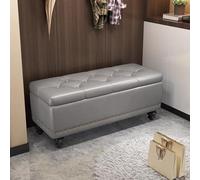 Panca moderna con poggiapiedi, con coperchio, elegante sgabello portaoggetti per camera da letto e ingresso, 80 x 40 x 43 cm, versatile nizer, elegante decorazione per la casa