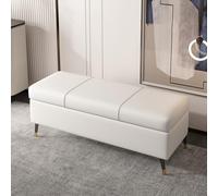 Panca moderna da ingresso con contenitore, cuscino in pelle per camera da letto, corridoio, soggiorno, 140 x 40 x 45 cm, arredamento elegante e funzionale