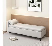 Panca moderna imbottita per camera da letto e ingresso, 119,4 cm, in pelle con contenitore, panca lunga decorativa per sedute e nization, ideale per l'arredamento della casa