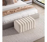 Panca moderna in velluto per camera da letto, con seduta imbottita e poggiapiedi, elegante sgabello per soggiorno, corridoio, ingresso e armadio, decorazione per la casa chic