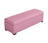 Panca moderna per ingresso, seduta imbottita in pelle, mobile per soggiorno, colore rosa (100 x 40 cm)