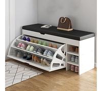 Panca moderna per scarpe con scarpiera nascosta, 100 x 30 x 51 cm, in pelle, da ingresso, scarpiera, elegante arredamento per la casa (D)