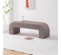 Panca Moderna Teddy Accent Ottoman - Panca Contenitore Imbottita Sherpa, Sgabello Poggiapiedi Rettangolare Peloso For Camera Da Letto, Soggiorno, Ingresso(Grey,39.4"L x15 W x 16.9" H)