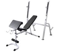 Panca Multifunzione con Bilanciere e Set di Manubri 60,5 kg