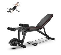 Panca Multifunzione Palestra Casa, Panca Palestra Pieghevole, Bench per Addominali con Leg Extension Leg Curl Pesi Schienale Regolabile in 4 Livelli