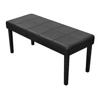 Panca nera in ecopelle di alta qualità, 106 x 43 x 46 cm, spessa imbottitura, robusta struttura in legno, ideale per ingresso, camera da letto, corridoio, elegante complemento per interni