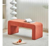 Panca ottomana a forma di U, in tessuto Sherpa imbottito, comodo poggiapiedi per soggiorno o ingresso