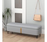 Panca ottomana con ampio spazio per riporre oggetti, imbottita in finta pelle, per camera da letto, soggiorno, ingresso, corridoio