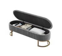 Panca ottomana con gambe dorate, coperchio ribaltabile, poggiapiedi da ingresso, supporta 150 kg, ideale per camera da letto o seduti alla finestra, lunghezza 100 cm