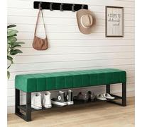 Panca ottomana con poggiapiedi, moderna, imbottita, con seduta in velluto, panca decorativa per ingresso, scarpiera, scarpiera, per soggiorno, camera da letto, corridoio, 1 pezzo