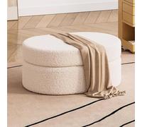 Panca ottomana imbottita con contenitore, multifunzionale con tessuto Teddy per camera da letto e soggiorno, soluzione perfetta per ingresso e fine letto