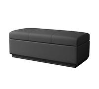 Panca ottomana imbottita con spazio per riporre oggetti, per camera da letto, soggiorno, camera da letto, bar, nero, 100 x 40 cm