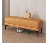 Panca ottomana imbottita in legno, per camera da letto e ingresso, elegante pouf rettangolare salvaspazio, versatile arredamento per la casa