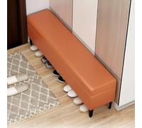Panca ottomana imbottita lunga, sgabello stretto con sedile impermeabile apribile e soluzione di archiviazione per ingresso per camera da letto e corridoio, 80 cm