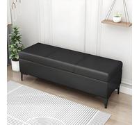 Panca ottomana imbottita per ingresso e camera da letto, elegante sedile portaoggetti con cuscino, nero, 70 x 40 cm, perfetta per l'organizzazione e la decorazione del soggiorno.