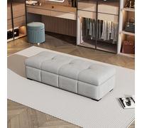 Panca ottomana imbottita - versatile seduta per camera da letto con spazio nascosto, perfetta per comodino, spogliatoio o negozio di abbigliamento