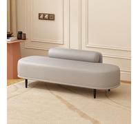 Panca ottomana in pelle con gambe in metallo, elegante scarpiera per ingresso, corridoio, camera da letto, soggiorno, RTE, 150 kg, ideale per la decorazione della casa e l'interior design