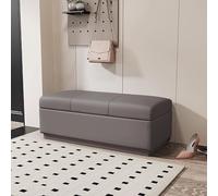 Panca ottomana in pelle per camera da letto, piedi del letto, rettangolare, imbottita, pouf per ingresso, 60 x 40 x 40 cm, elegante e funzionale decorazione per la casa