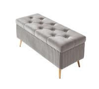 Panca ottomana in velluto con gambe in metallo, seduta imbottita, elegante panca per camera da letto, per soggiorno, mobili per la casa multifunzionale