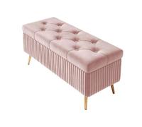 Panca ottomana in velluto con gambe in metallo, seduta imbottita, perfetta per camera da letto e soggiorno, scarpiera, elegante arredamento per la casa