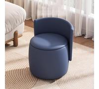 Panca ottomana moderna imbottita rotonda con schienale elegante sgabello per trucco o soggiorno, versatile poggiapiedi e soluzione per riporre oggetti in camera da letto