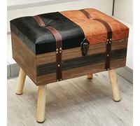 Panca ottomana moderna in finta pelle per soggiorno, versatile poggiapiedi e sgabello fasciatoio, arredamento per la casa, 50 x 35 x 45 cm, elegante e funzionale