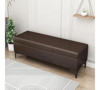 Panca ottomana moderna in pelle con gambe in metallo, elegante salotto e camera da letto, mobili da ingresso color caffè scuro 70 x 40 x 42 cm, perfetta per riporre la parte finale del letto