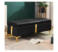 Panca ottomana moderna in pelle, grande seduta imbottita per ingresso e camera da letto, con gambe in metallo e cerniera di sicurezza, 119,4 x 40,6 x 45,7 cm, arredamento per la casa elegante e
