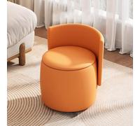 Panca ottomana moderna rotonda, sgabello imbottito con schienale, elegante poggiapiedi per soggiorno e camera da letto, perfetto per soluzioni di archiviazione della stanza dei trucchi.