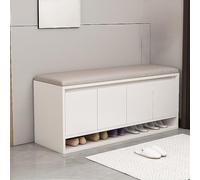 Panca ottomana multifunzionale - Scarpiera bianca per soggiorno, camera da letto, fango e portico - elegante soluzione salvaspazio per mobili