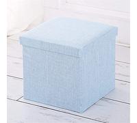 Panca ottomana pieghevole da 30,5 cm, poggiapiedi imbottita per camera da letto e corridoio, tessuto celeste, perfetta per spogliatoio e soggiorno, 30 x 30 x 30 cm, decorazione per la casa